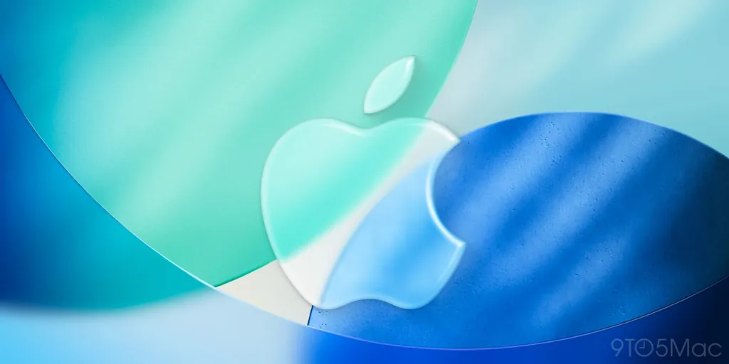 Appleロゴの液体ガラスiOS 26ライト